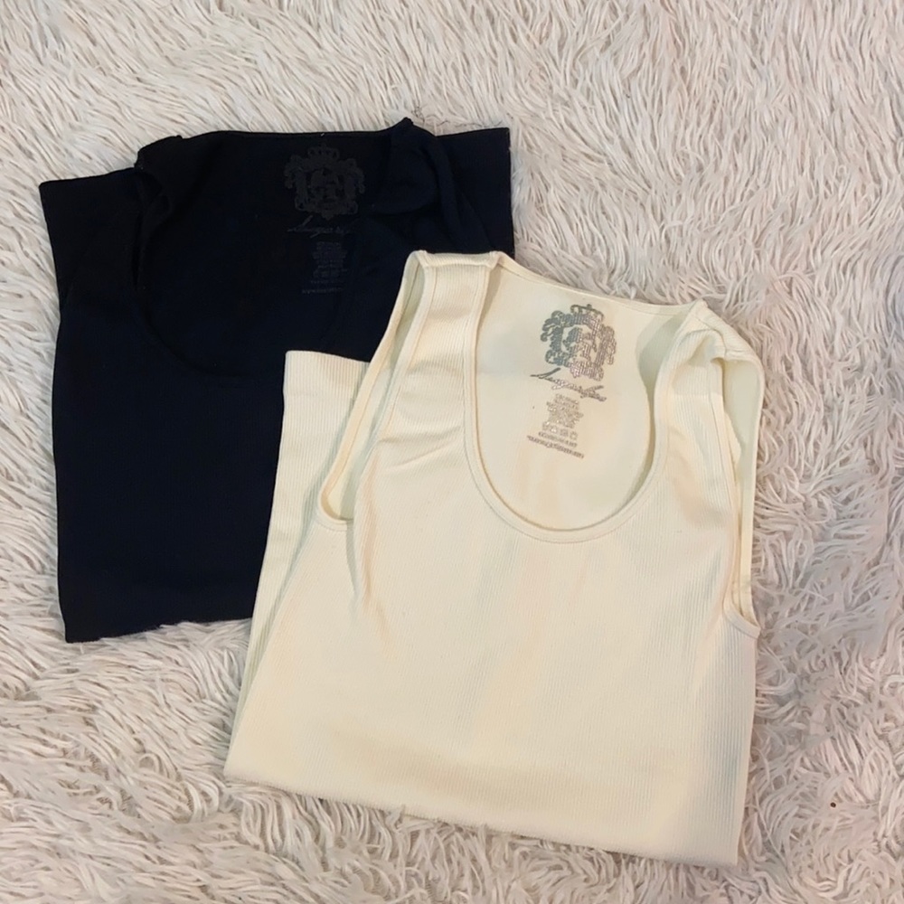 Sugarlips Black & White Ribbed Tank Tops